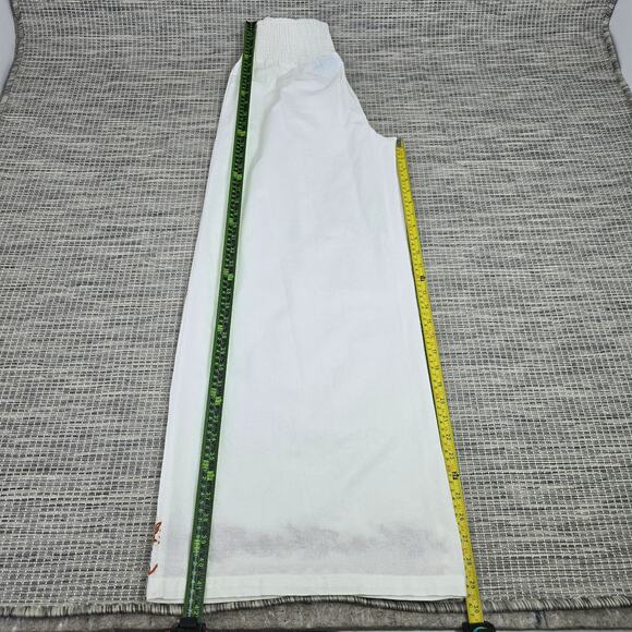 Modamalfi Wide Leg Palazzo Pants Womens Elastic Waist Band Embroidered Boho NEW - Picture 11 of 15